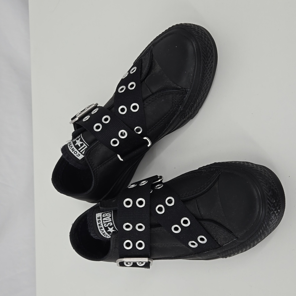 Convers Chuck Taylor All Star Punk Strap Slip On Low Top Women's Black Size 5